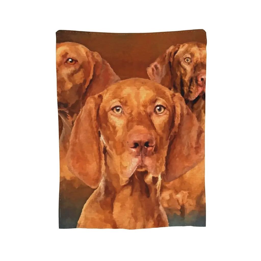 Flannel Throw Blanket Vizsla - Hungarian Pointer Collage Blankets Bedding Warm Plush Blanket for Bed Picnic Travel Home Couch