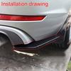 Rear Bumper Lip Diffuser Splitter Canard Protector Glossy Black Car Accessories