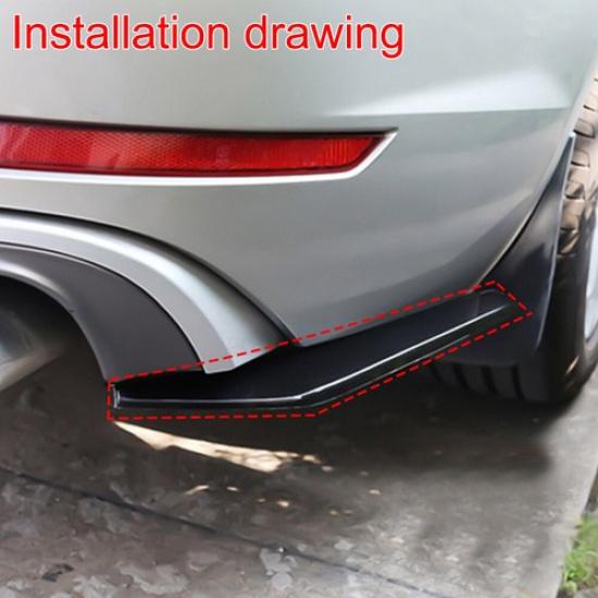 Rear Bumper Lip Diffuser Splitter Canard Protector Glossy Black Car Accessories