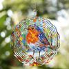 Vibrant 3D Metal Wind Chime - Hand-Painted Colorful Kinetic Bird Sculpture for Garden & Patio Decor (10-Inch) - Weather-Resistant Outdoor