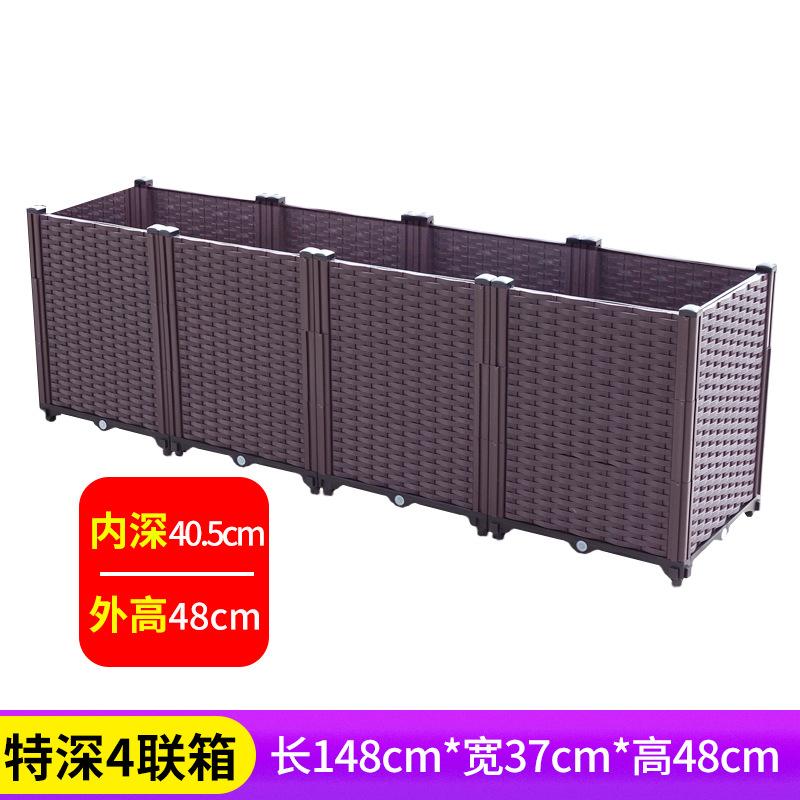 XL Family Thickened Rectangular Plastic Planter Trough for Balcony Rooftop Outdoor Vegetable Growing Wholesale