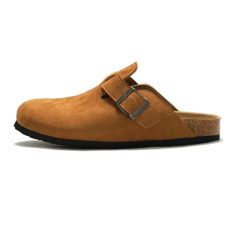 Ciabatte Mules Classiche a Punta Chiusa per Uomo con Sughero Scarpe Birken Stock Zoccoli Boston Ciabatte in Sughero Uomo Pantofole da Spiaggia in Scamosciato Uomo