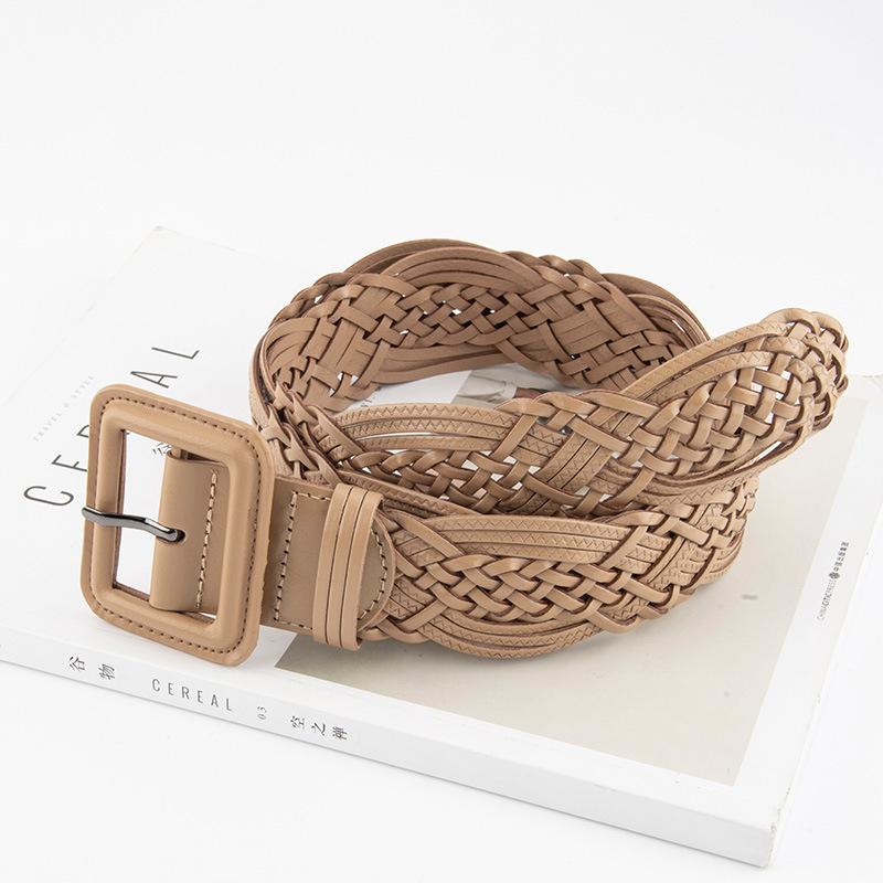Hand-woven Non-hole Women's Wide Belt with Casual Dress with Belt Decorative Women's Waist Seal