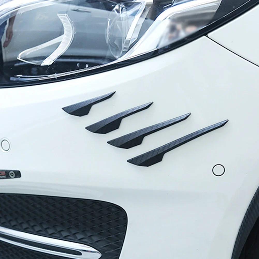8Pcs Car Spoiler Front Bumper Fin Splitter Anti-Collision Carbon Fiber Look Rubber Protector Guards Car Protector