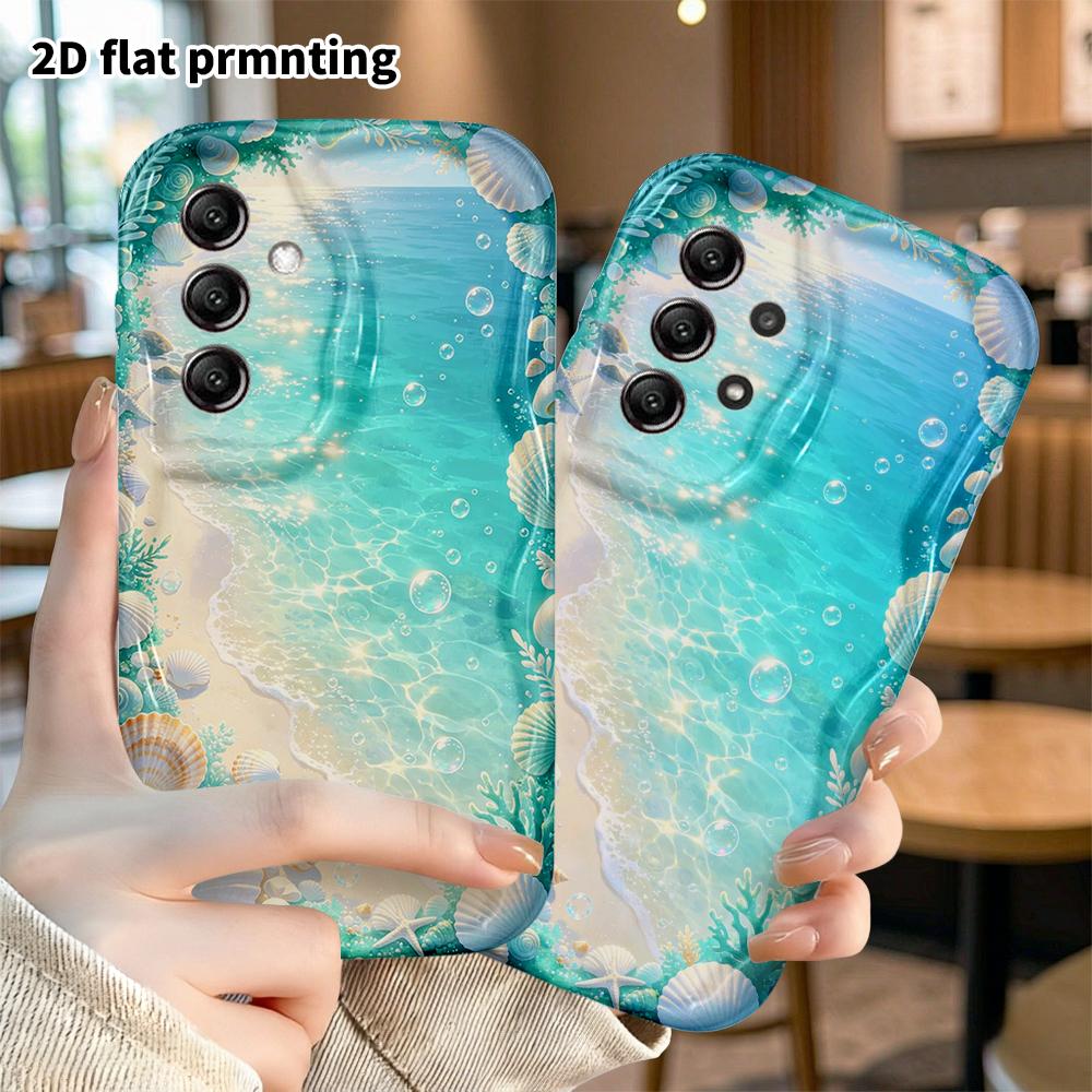 Phone Case: 2D Flat Samsung Galaxy A34 A35 M05 M06 S20 S22 S21 FE Plus 5G Protective Case, Shell Coral, Christmas and Halloween Gifts
