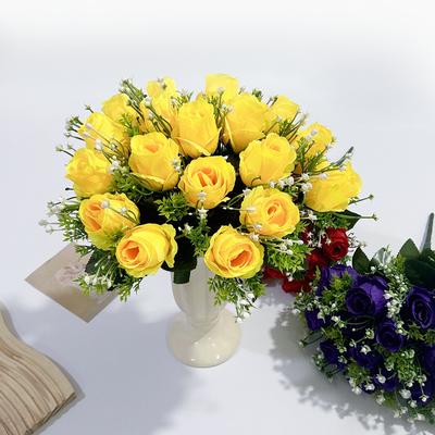 Simulazione 18 Teste Bouquet di Rose Decorazione per la Casa Fiori Finti Decorazione Oggetti di Scena per Matrimoni Fiori Artificiali