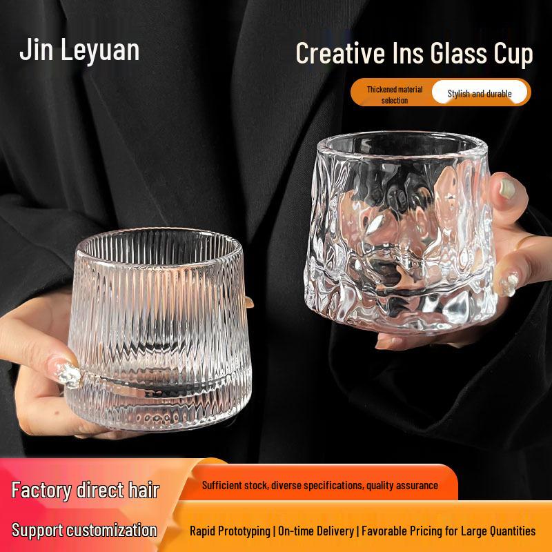 Double-Layer Chilled Glass Cup for Whiskey, Beer, Cocktails, and Cold Drinks