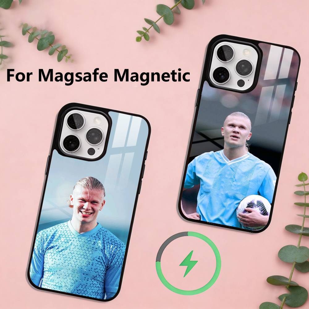 F-Football E-Erling H-Haaland Phone Case For iPhone17,16,15,14,13,12,11 Plus,Pro Magnetic with Magsafe Wireless Charging