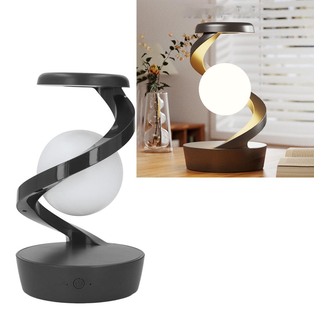 Modern Spiral Bedside Lamp Innovative 3D Visual Levitation   LED Table Lamp for Bedroom Living Room