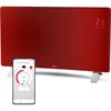 Radiateur intelligent Wi-Fi en verre - SENCOR - SCF 4742RD - 2400 W - 2 niveaux - Thermostat - Rouge