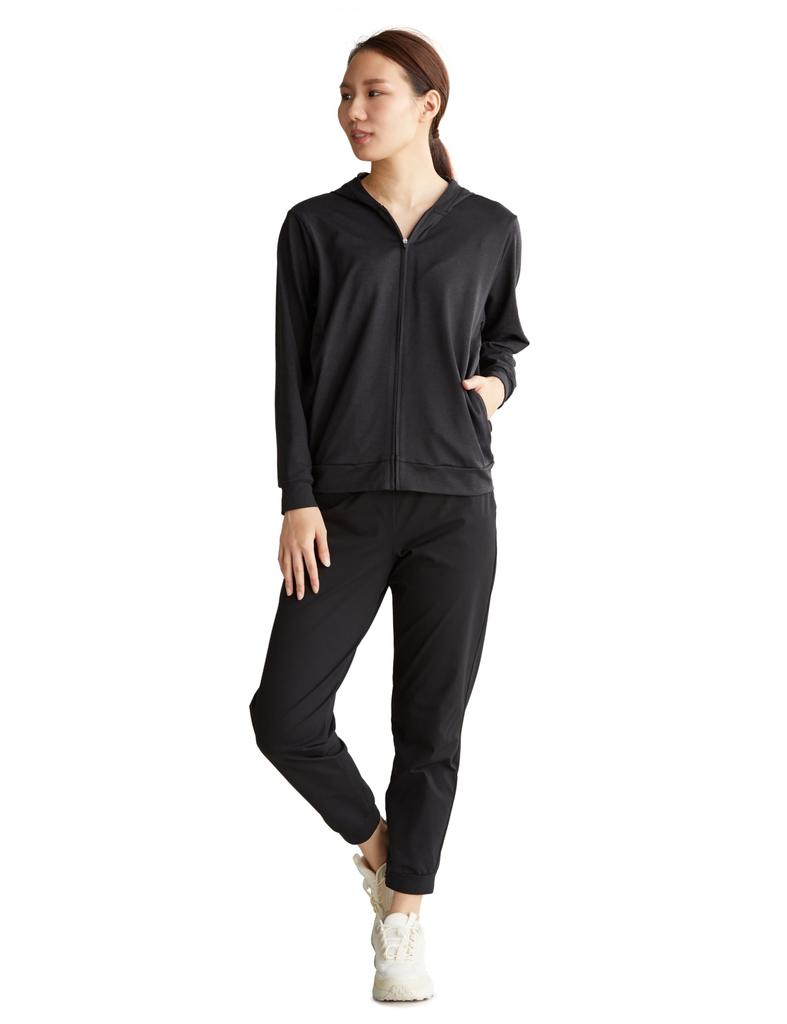 Danskin UV Active Size L Sweatshirt, Moisture-Wicking, Quick-Drying, Antibacterial, Odor-Resistant, Protection, All-Day Hoodie, Women's, Black,