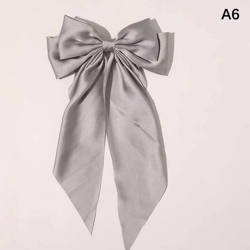 Bow Ribbon Hairpin Headwear Simple Elegant Satin Spring Clip Fixed Hair Clip Retro Party Headdress Red Hair Accessories