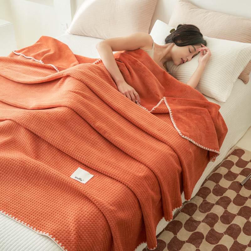 OEING Waffle Milk Velvet Winter Blanket