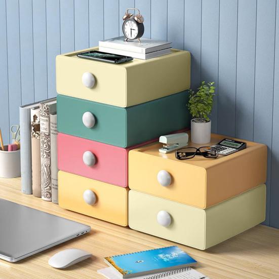 Desktop Storage Box High Capacity Stackable with Knob Store Cosmetic Jewelry Box Desktop Case Household Supplies