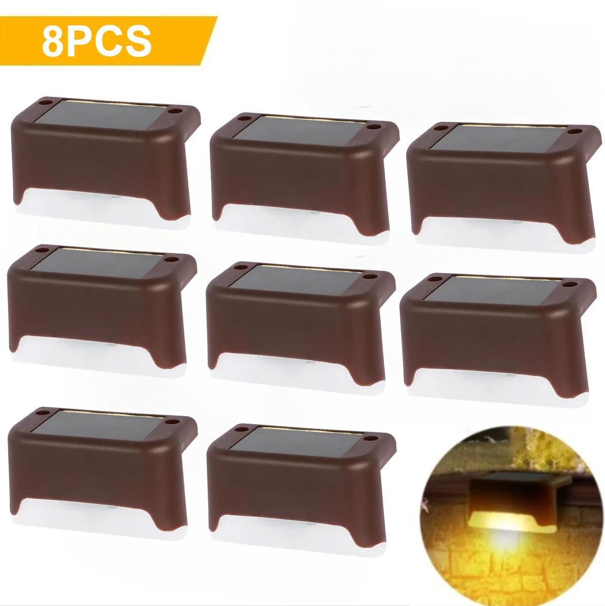 

1/4/8/ Упаковка Солнечные Палубные Светильники Светодиодные Водонепроницаемые Уличные Солнечные Светодиодные Шаговые Светильники Для Палубы Лестницы Патио Двор Садовый Декор 8PCS-Warm