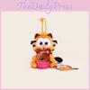 Chaveiro de Pelúcia do Garfield Com Material Macio Para Colecionadores de Presentes e Fãs de Anime
