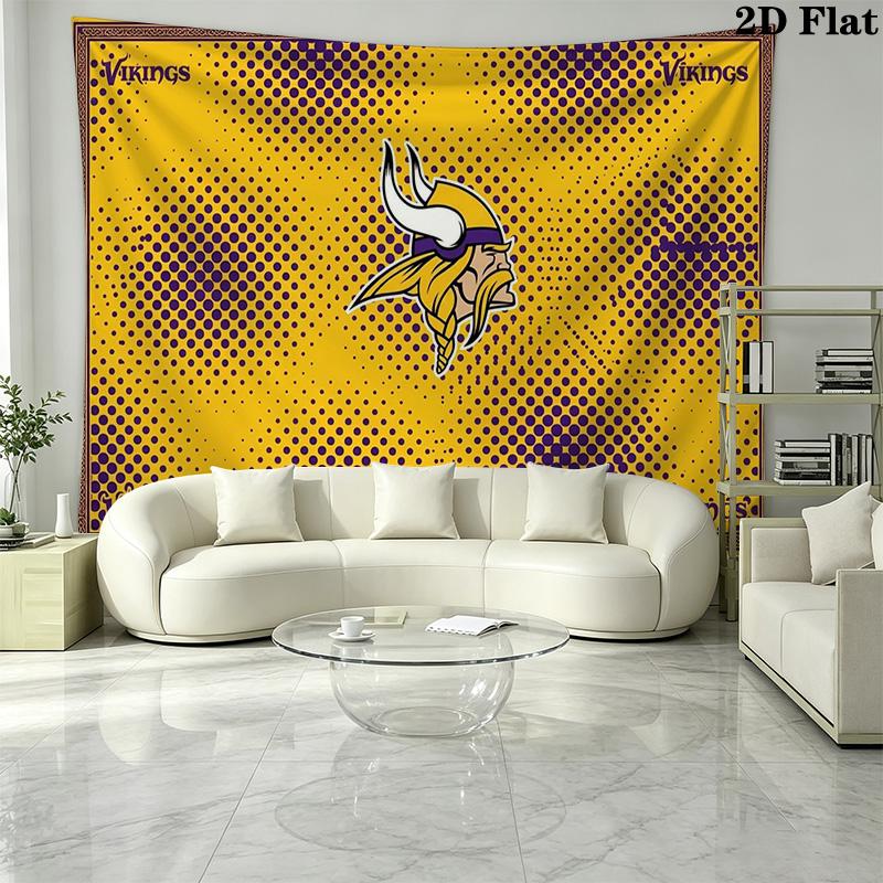Minnesota Vikings Wandteppich Ästhetischer Wandbehang Bedruckter Stoffdecke Dekorative Wandteppiche für Schlafzimmer Wohnzimmer Heimdekoration