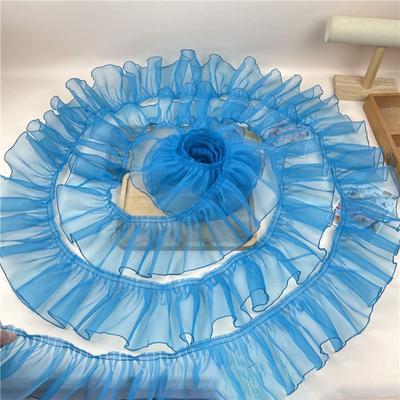 New 2 Yard Black Wave Lace 3D 10CM Wide Pleated Ruffled Fabric DIY Lace Accessories Clothing Supply Wedding Dress Accessories