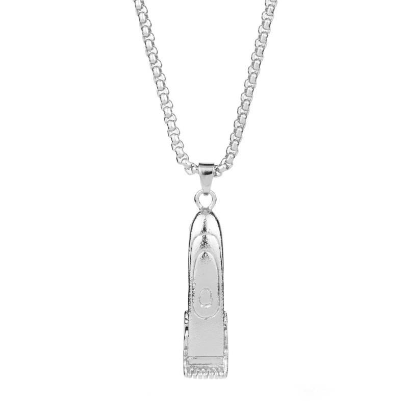 

Metal Hair Clipper Alloy Chain Necklace With Pendant For Casual Fashion Gift And