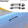 Exterior Side Door Handle Cover Trim Stickers For Chevrolet Camaro 2017+ Black