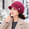 Thick Plush Liner Winter Brimmed Hat Short Brim Design Elderly Ladies Hat  Cold Wind Protection