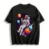 Astronaut Planet Print Casual Short Sleeve T-Shirt Pure Cotton T-shirt