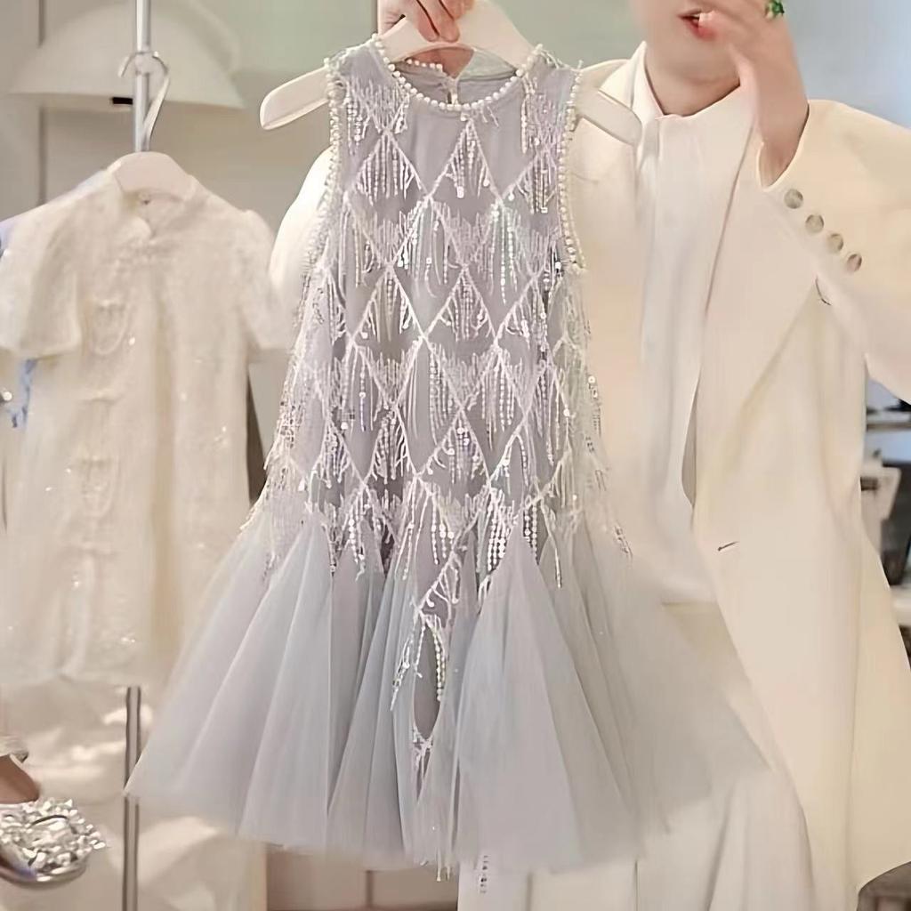 Mädchenkleid Sommer Kinder Prinzessinnenkleid Ärmelloses Weste Rock Westlicher Stil Fischschwanzrock