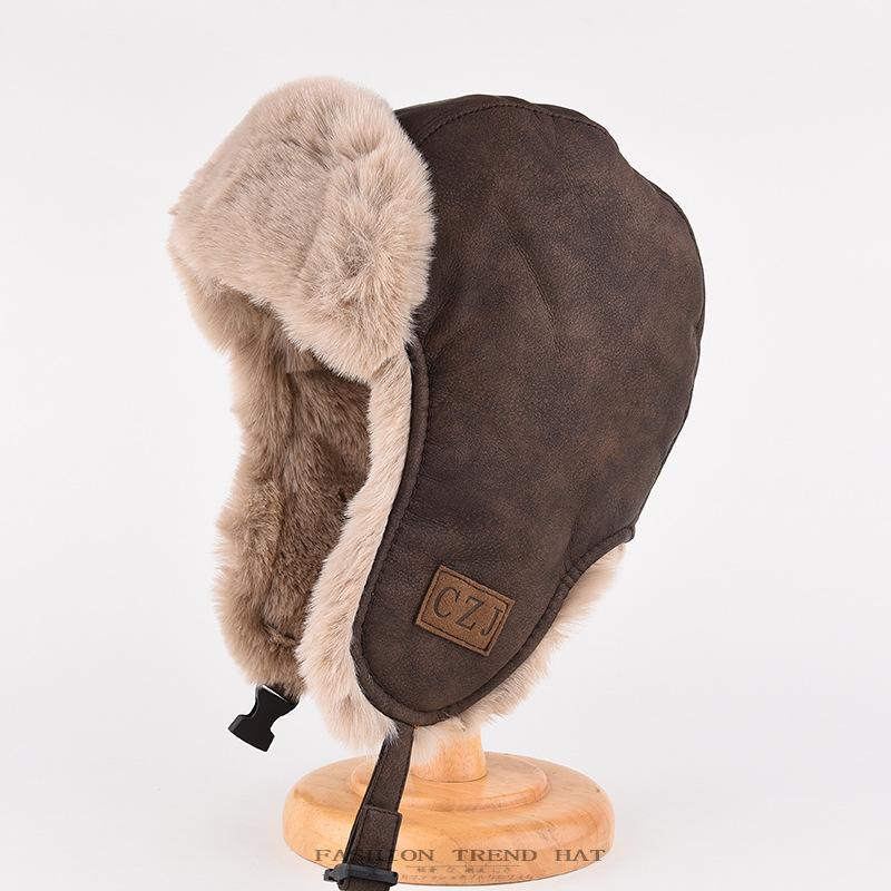 Thunderbolt Hat Men and Women Winter Padded Thickened Ear Protection Cap Cycling Outdoor Ski Ins Warm Cold Cotton Cap
