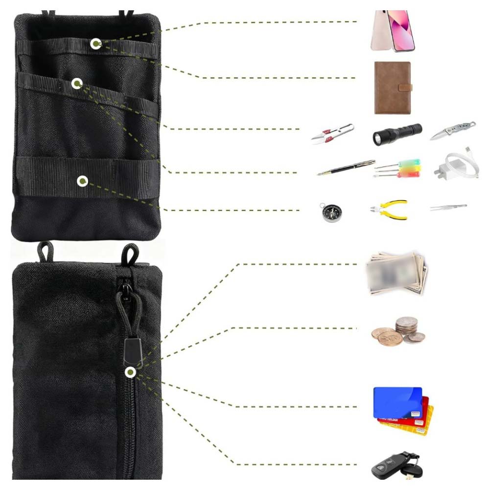 EDC Pouch with Abrasion Resistant Oxford Fabric Adjustable Strap and Multiple Tool Slots for Organized Carrying