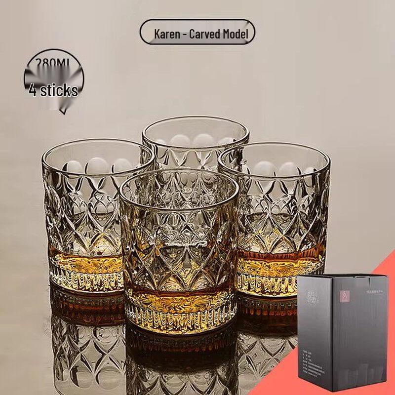 Vintage Octagonal Crystal Whiskey Glass