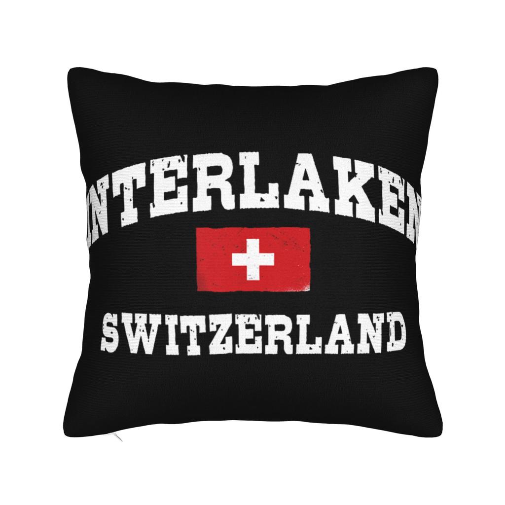 Schweizisk Schweiz Flag Pyntepudebetræk Tilbehør Printet Pudebetræk Dekorativt Pudebetræk Hjem Flerstørrelse