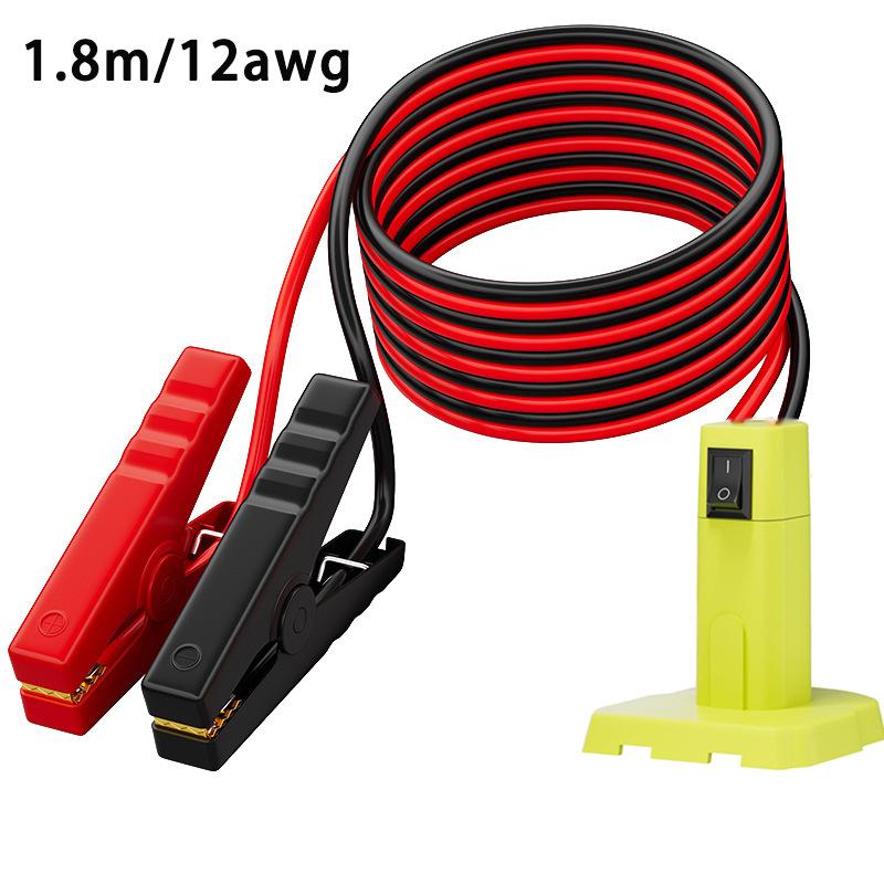 Starthilfe für Dewalt/Makita/Ryobi/Milwaukee/ 18/20V Batterie Autobatterie-Zündgerät Notstrom für das Auto Starthilfekabel 12AWG Kabel