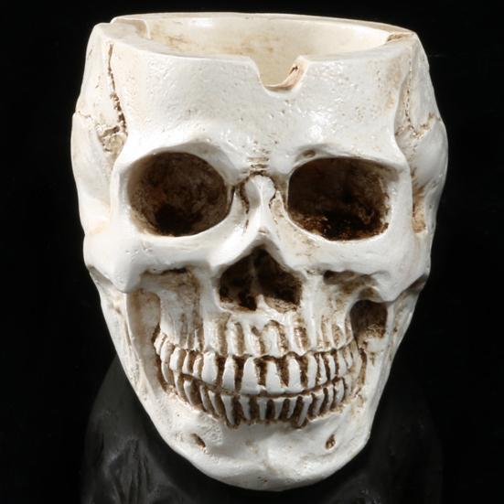 Spooky Skull Shape Resin Cigarette Ashtray Halloween Party Home Desk Decor Gift