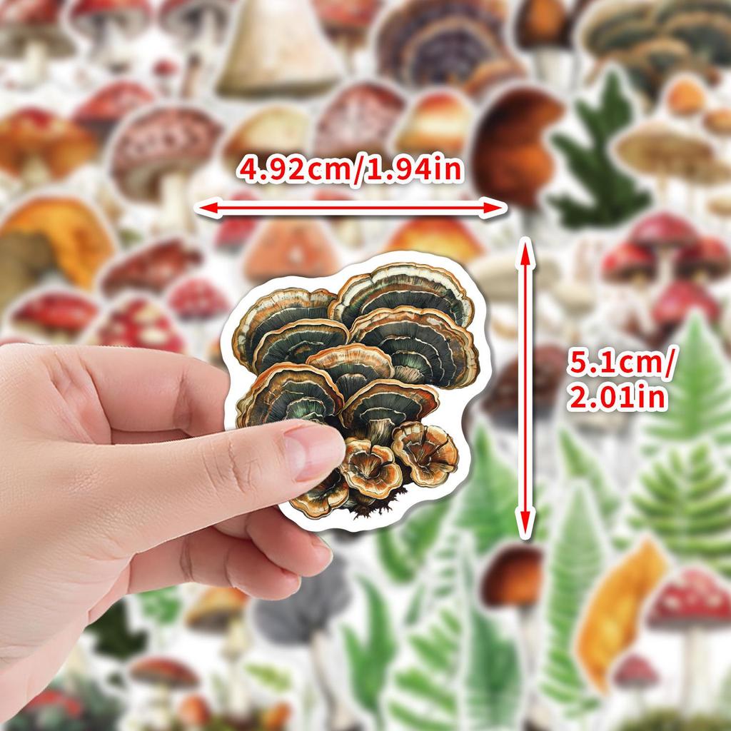 50 Mushroom Forest Graffiti Waterproof Stickers for Water Bottles & Computers - Creative Decorative Set