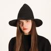 Faltbarer Strick-Hexenhut Halloween Kostüm Party Kegelspitze Breiter Rand Damen Accessoire In Mehreren Farben