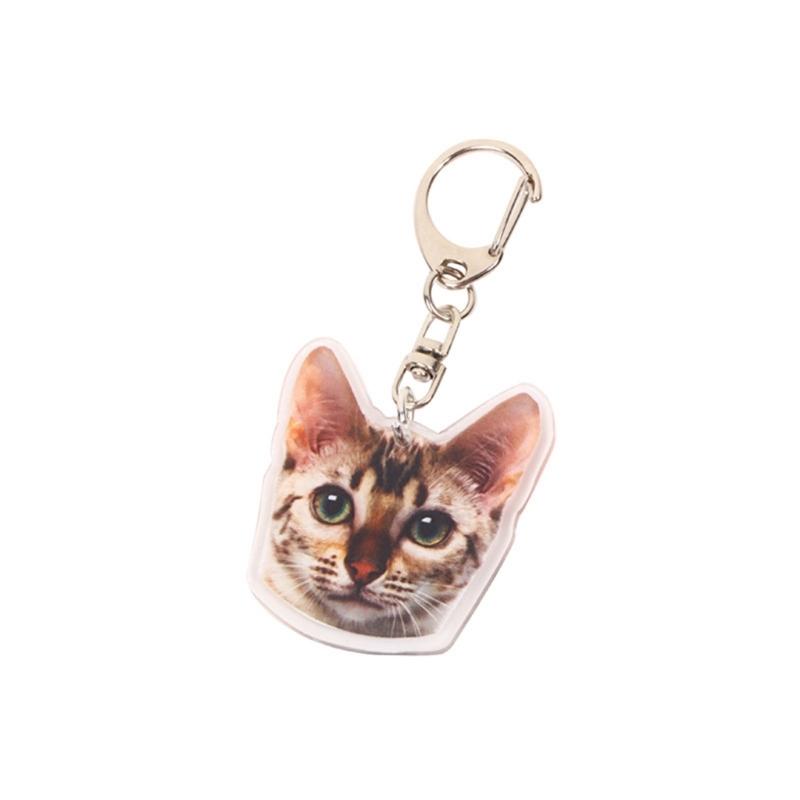 Creative Cat Shape Keychain Mini Animal Toy Keyrings Acrylic Animals Key Chain Pendant DIY Keychains Crafts Decorations