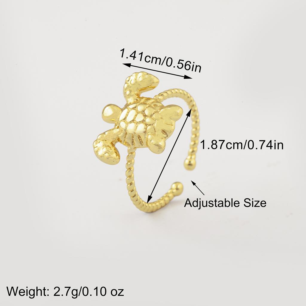 Nidin New Arrival Turtle/Starfish/Crab/Shell/Heart Shape Open Rings Adjustable For Female Male Cute Finger Jewelry Accessories