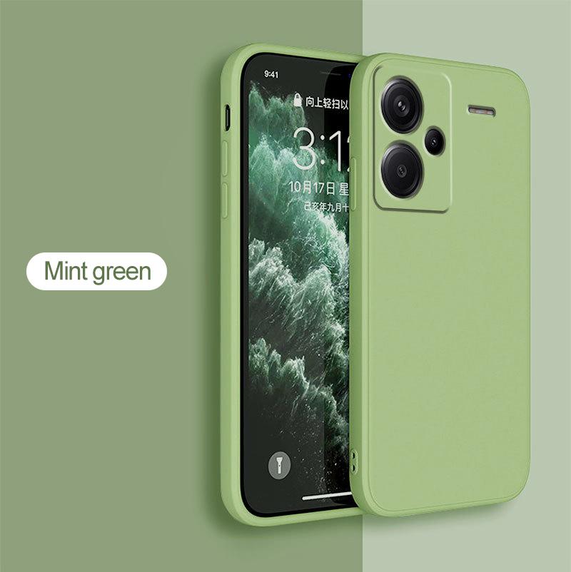 

Чехол для Redmi Note 13 Pro Plus, квадратный жидкий силиконовый чехол для телефона Xiaomi Redmi Note 13 Note13 Pro Note13Pro Plus, мягкая задняя крышка Redmi Note 13 Pro 5G мятный зеленый