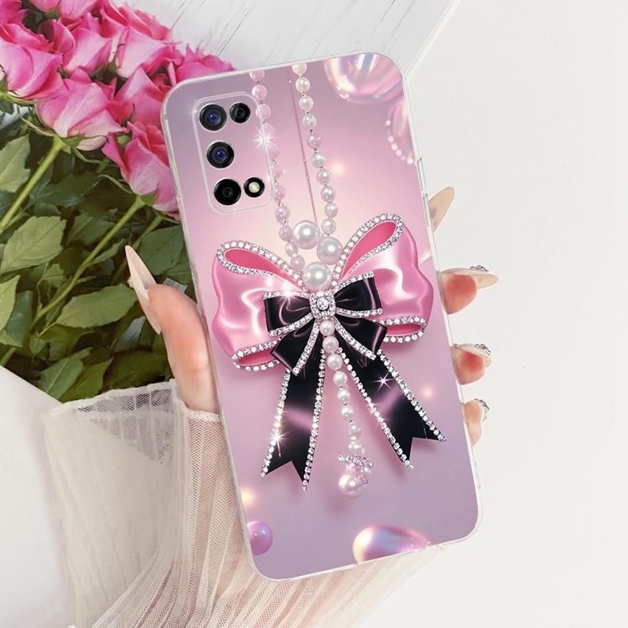 Für Realme 7 5G Hülle Narzo 30 Pro 5G Cover RMX2111 Neues Mode Blumenmuster Weicher Silikon Bumper Für Realme V5 Q2 Fundas Coque