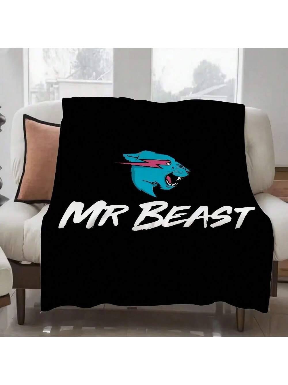 Плед Mr Beast Легкий плед для общежития, для сна, гостиной, офиса, дивана, на все сезоны 75X95CM