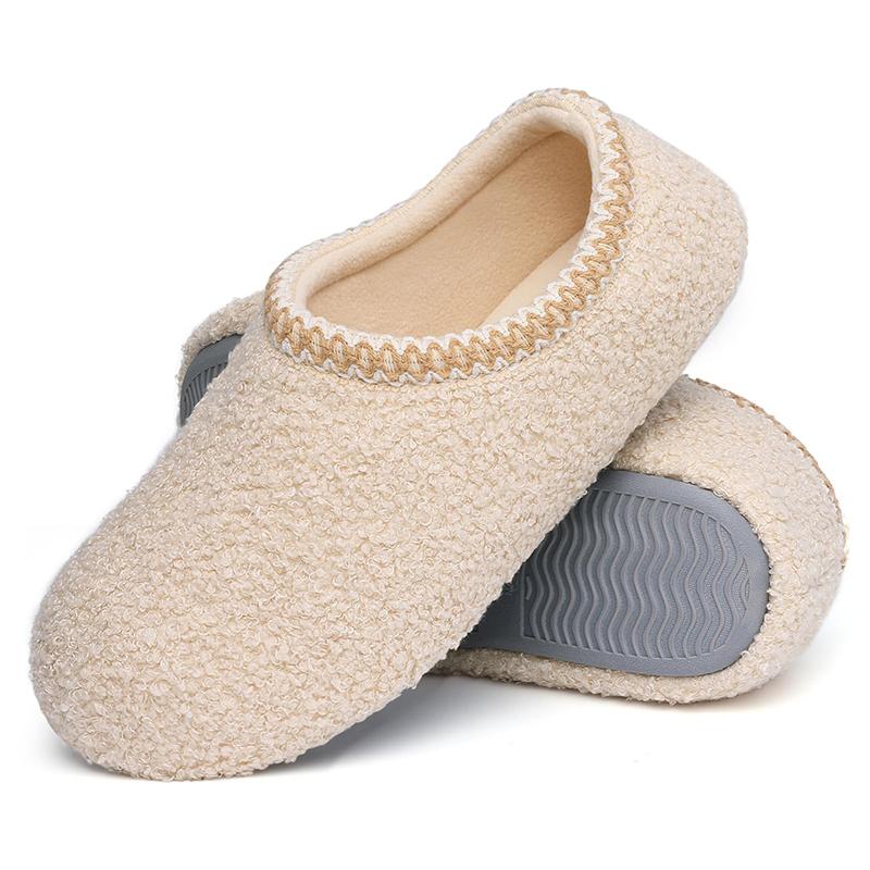 Fashion Kidmi Women Slippers with Soft Rubber Sole Women Shoes Fashion Curly Fleece Upper Lightweight Women's House Memory Foam Slippers