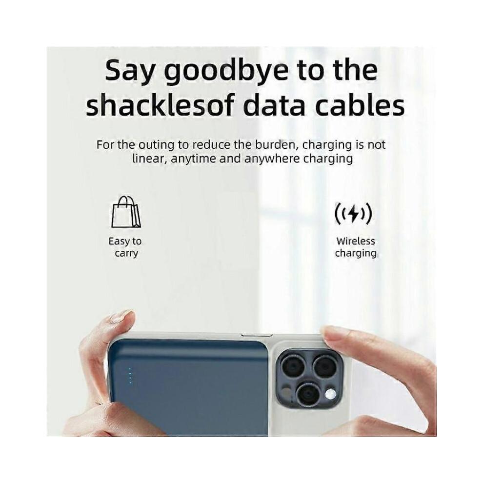 (Schwarz) Kompatibel für iPhone 16 Pro Lade-Rückseite 7000mAh Powerbank Telefon-Backup-Akku-Pack