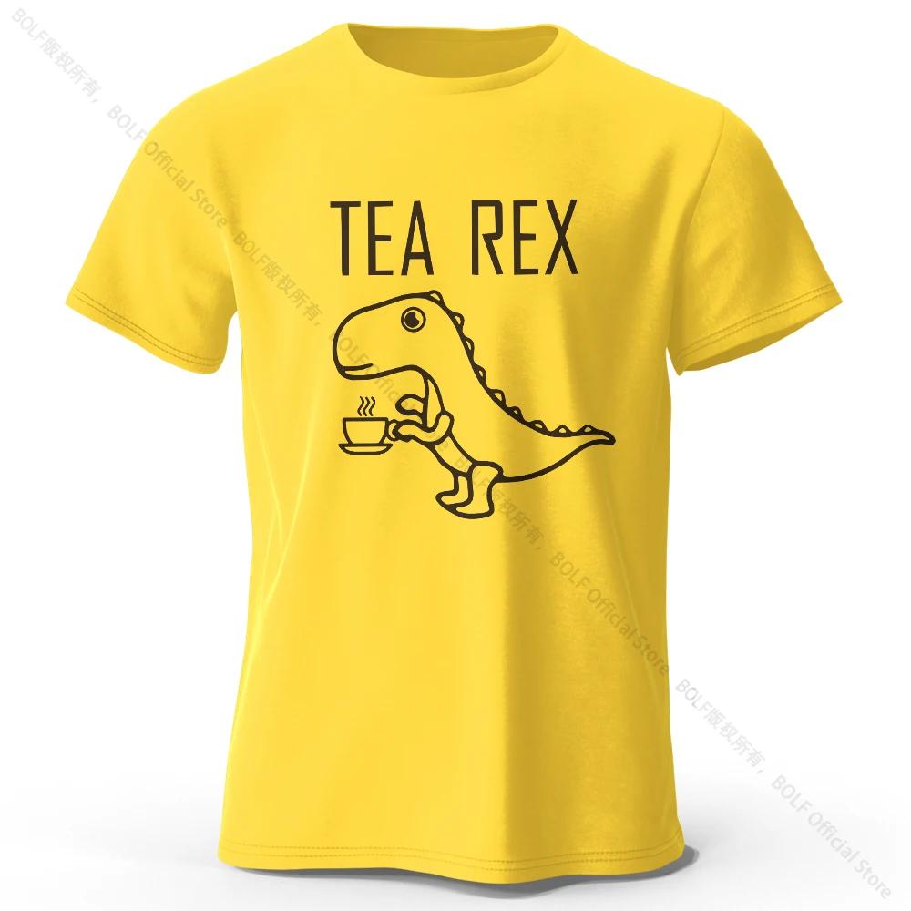 TeaRex Dinosaur Printed 100 Cotton TShirt Soft Breathable Round Neck Short Sleeve Tee Unisex Fun Quirky Style