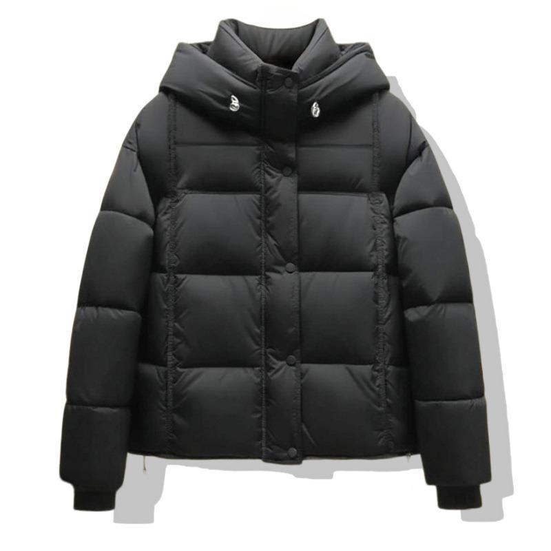 Nový Produkt Podzim a Zima Jednobarevná Pufovaná Krátká Mikina s Kapucí Volná Chlebníková Bunda Zesílená Teplá Bavlněná s Peřím