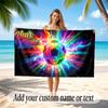 Soccer Theme Beach Towel Personalized Custom Name & Text Soft Quick Dry Beach Towel for Swimming Travel