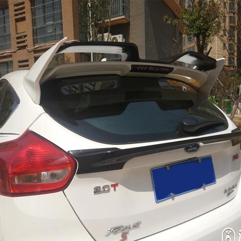 For Ford Focus RS ST 2012 2013 2014 2015 2016 2017 2018 3 PCS Glossy Black Carbon Fiber Look Spoiler Rear Window Roof Wing