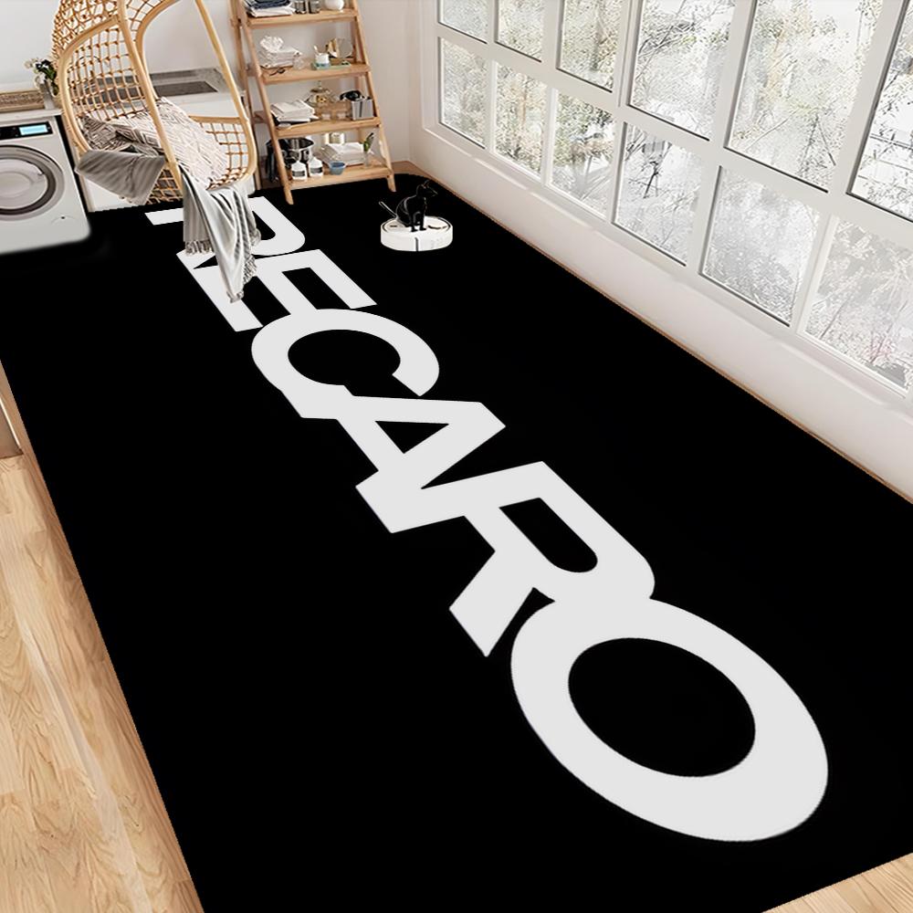 Recaros Logo Fußmatte für die Vordertür Rutschfest Wasserabsorbierend Langer Streifen Kissen Schlafzimmermatte Bettvorleger