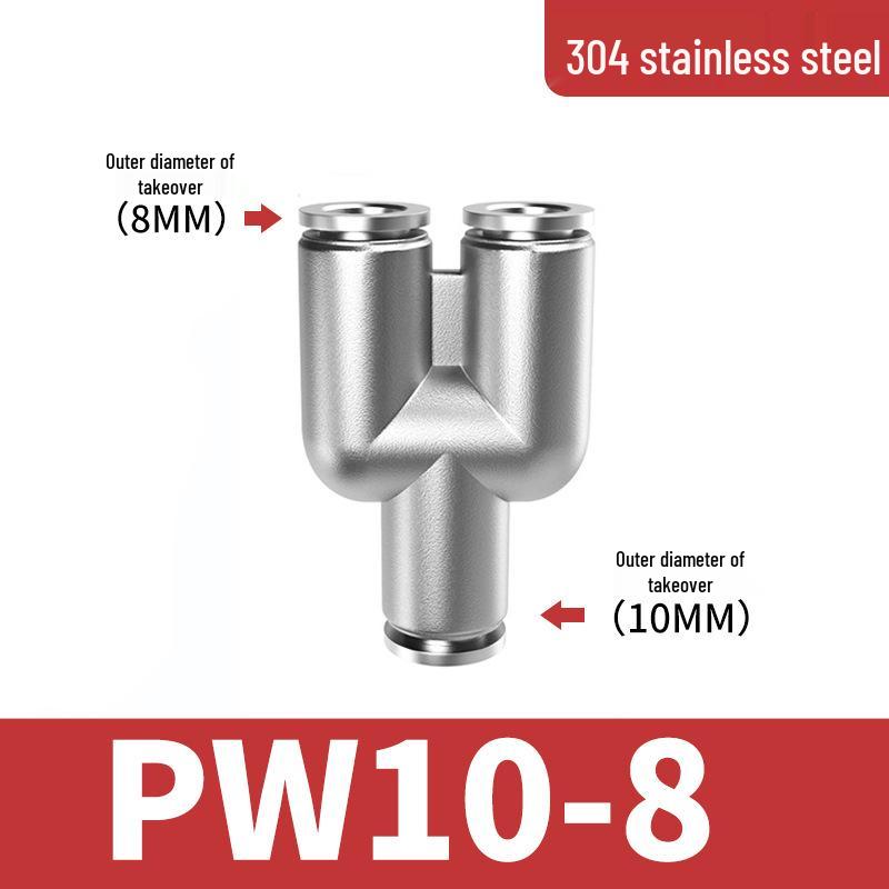 304 Stainless Steel Pneumatic Quick Connectors: High-Pressure Resistant Straight Reducer and Quick Connect Tee