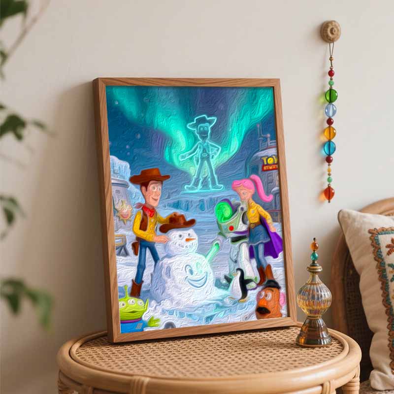 Disney Toy Story Winter Scene Oil Paint Digital Painting Art Kit FillIn Painting Home Decor