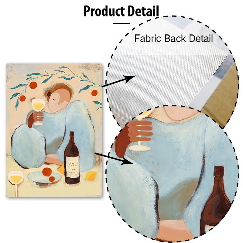 Boho Abstract Girl Wine Lily Flower Illustration Wall Art Canvas Painting Nordic Poster And Prints Picture For Living Room Decor